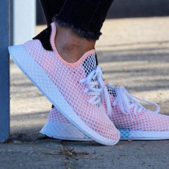 Adidas deerupt size 9 blue and pink sneakers - Picture 2 of 5